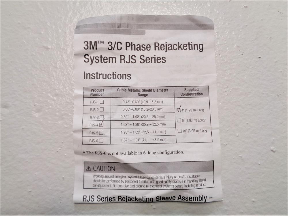 3M RJS Series 3/C Phase Rejacketing System, 4ft Long, RJS-4